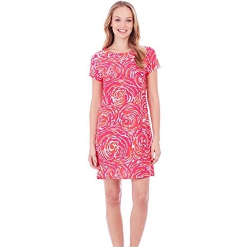 Jude Connally Ella Short Sleeve Sheath Dress in Rose Garden Women’s Size Small